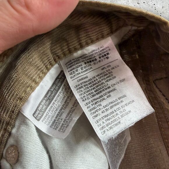 Levi’s 514 Corduroy Pants Brown Size 32x32 Flawed Distressed Straight - Picture 11 of 13